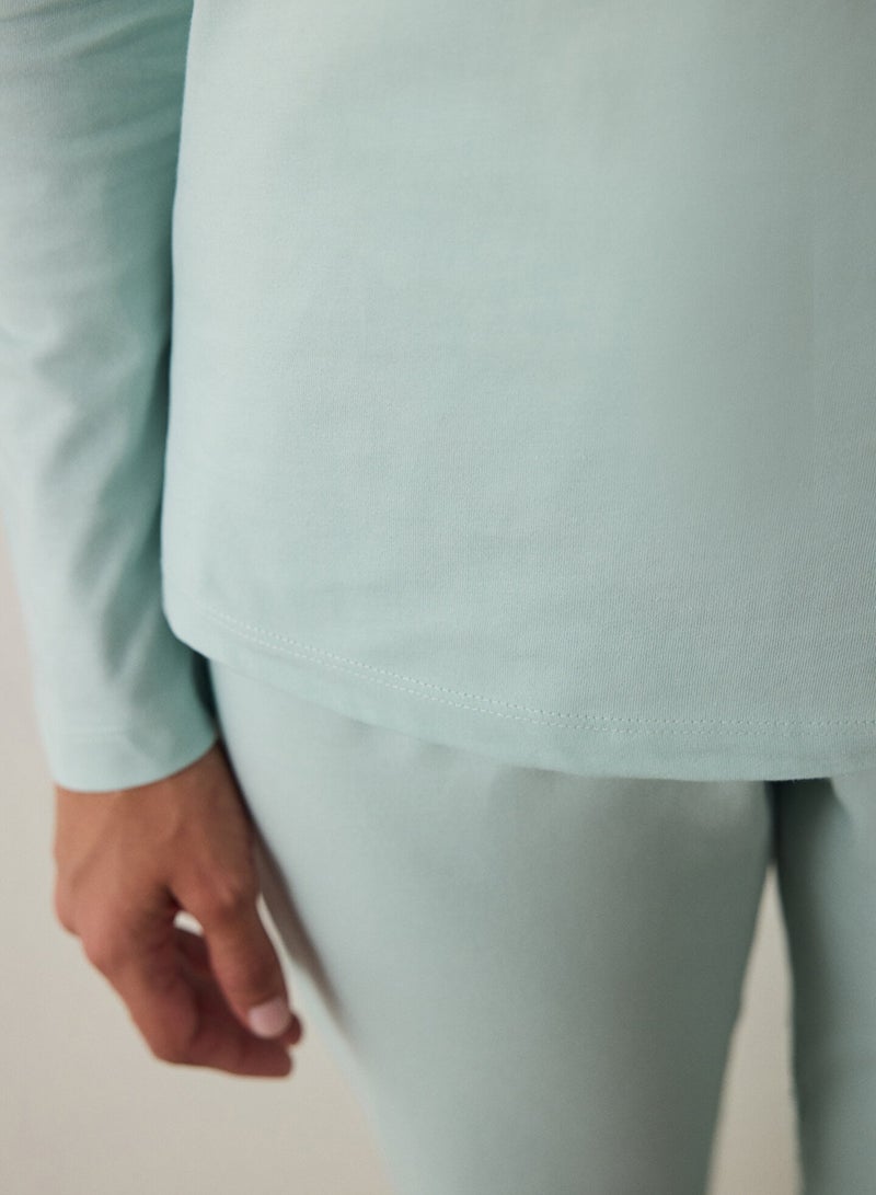 بنتي طقم بيجامة بأكمام طويلة وياقة دائرية مطبوع عليه شعار - Image 5